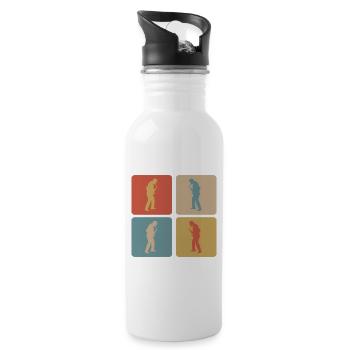 Design de saxophone - Gourde avec paille intégrée - blanc - Droite