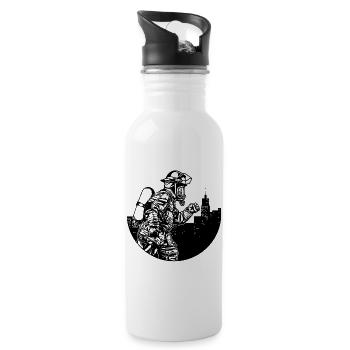 Professional fire brigade fire brigade lifesaver extinguishing work - Water bottle with straw - white - Right