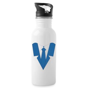 SHIRT WITH TIE - Water bottle with straw - white - Right