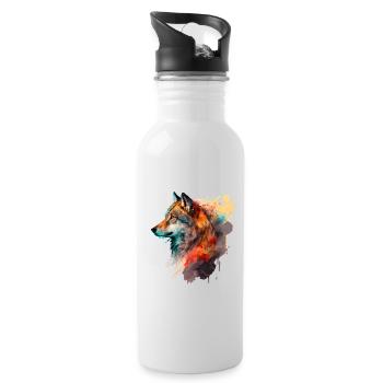 Loup - Gourde avec paille intégrée - blanc - Droite