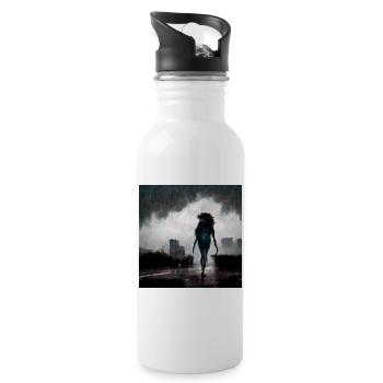Urban Shadow Glow - Water bottle with straw - white - Right