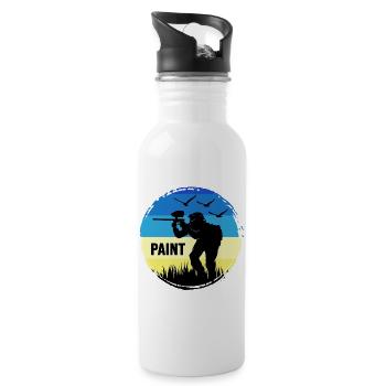 Paintball Paintballspieler Gotcha-world - Trinkflasche mit integriertem Trinkhalm - Weiß - Rechts