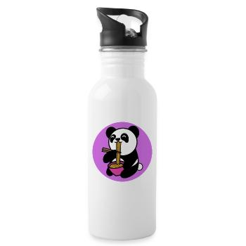 Panda Manga Anime Comic Pop Culture Japanese - Water bottle with straw - white - Right