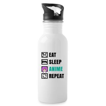 Asian Japan Anemi Statement Manga Cartoon - Water bottle with straw - white - Right
