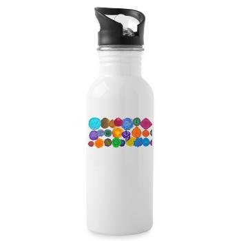 7 Chakra Design: Balance deine Energie und Transformation - Trinkflasche mit integriertem Trinkhalm - Weiß - Rechts