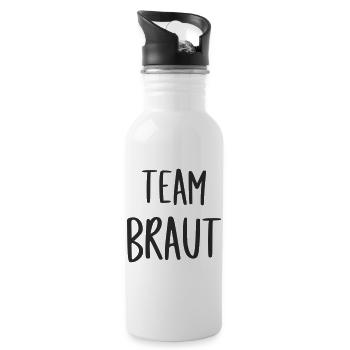 Team Braut Junggesellenabschied - Trinkflasche mit integriertem Trinkhalm - Weiß - Rechts