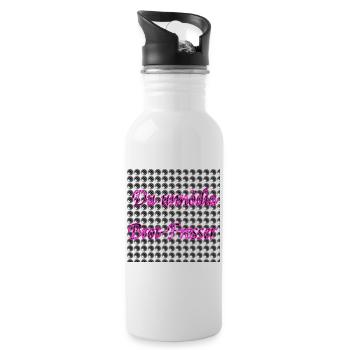 Du unnödia Brot-Fresser - Spruch - Trinkflasche mit integriertem Trinkhalm - Weiß - Rechts