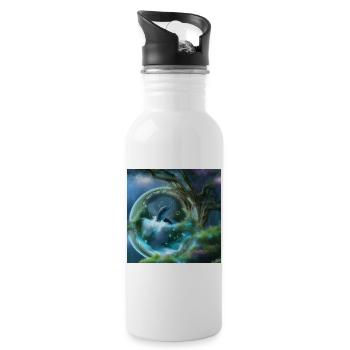 Cute dolphin in a bubble the hearts of the ocean - Water bottle with straw - white - Right