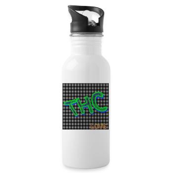 THC - LOVE - Image - 2023 - Water bottle with straw - white - Right