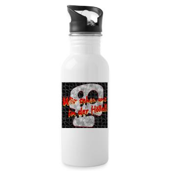 Hölle - Abbild - 2023 - Trinkflasche mit integriertem Trinkhalm - Weiß - Rechts