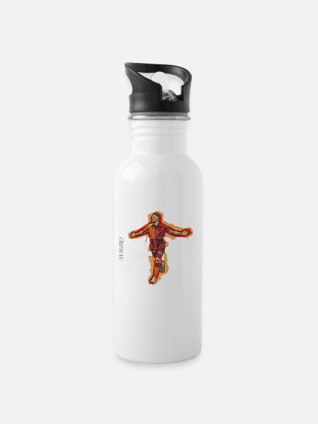 Mauro icardi - Trinkflasche mit integriertem Trinkhalm - Weiß