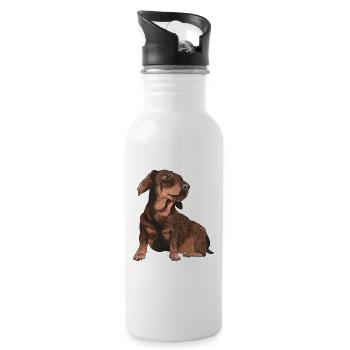 Dachshund Rabbit Dachshund Fur Nose Short-haired Dachshund - Water bottle with straw - white - Right