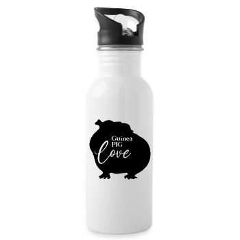 Silhouette de cochon d’Inde amoureuse de Meerschweinchen - Gourde avec paille intégrée - blanc - Droite