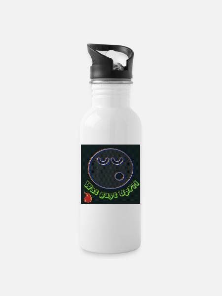 Wat gayt Up??! - Image - 2023 - Water bottle with straw - white