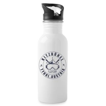 Kitzbühel Austria - Water bottle with straw - white - Right