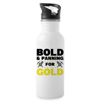 Goldschürfen - Trinkflasche mit integriertem Trinkhalm - Weiß - Rechts