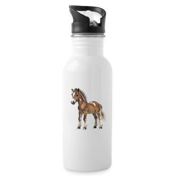 Méga mignon bébé cheval - Gourde avec paille intégrée - blanc - Droite