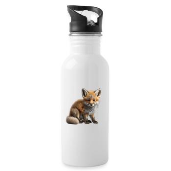 Super süßer Baby Fuchs - Trinkflasche mit integriertem Trinkhalm - Weiß - Rechts
