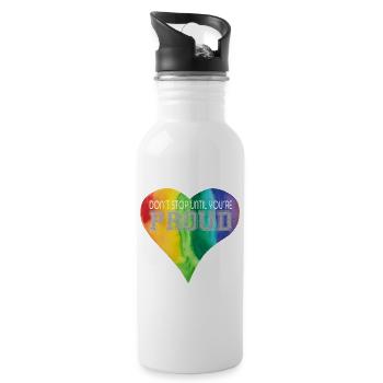 DON ́T STOP UNTIL YOU ́RE PROUD Rainbow LGBTQ+ - Water bottle with straw - white - Right