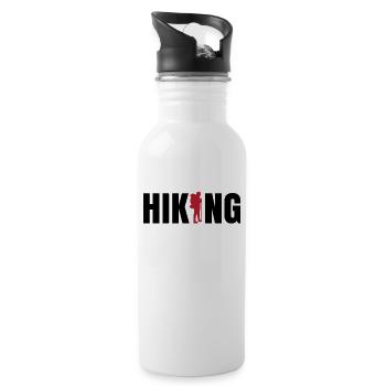 Hike Hiking Saying Hikers Hiking Trails Mountains - Water bottle with straw - white - Right