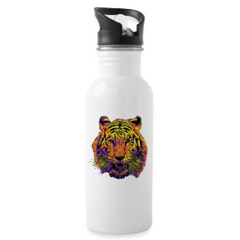 Tiger - Water bottle with straw - white - Right