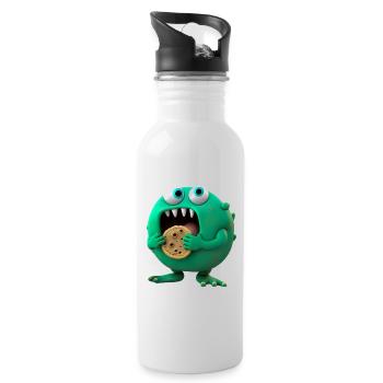 cute alien cookies monster - Gourde avec paille intégrée - blanc - Droite