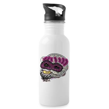 Comic man - Water bottle with straw - white - Right