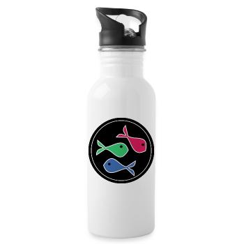 SARDINE. FISH. APRIL FOOL. EASTER. SEA - Water bottle with straw - white - Right