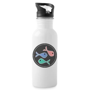 SARDINE. FISH. APRIL FOOL. EASTER. SEA - Water bottle with straw - white - Right