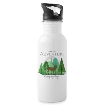 Adventure camping trip travel nature mountains - Trinkflasche mit integriertem Trinkhalm - Weiß - Rechts