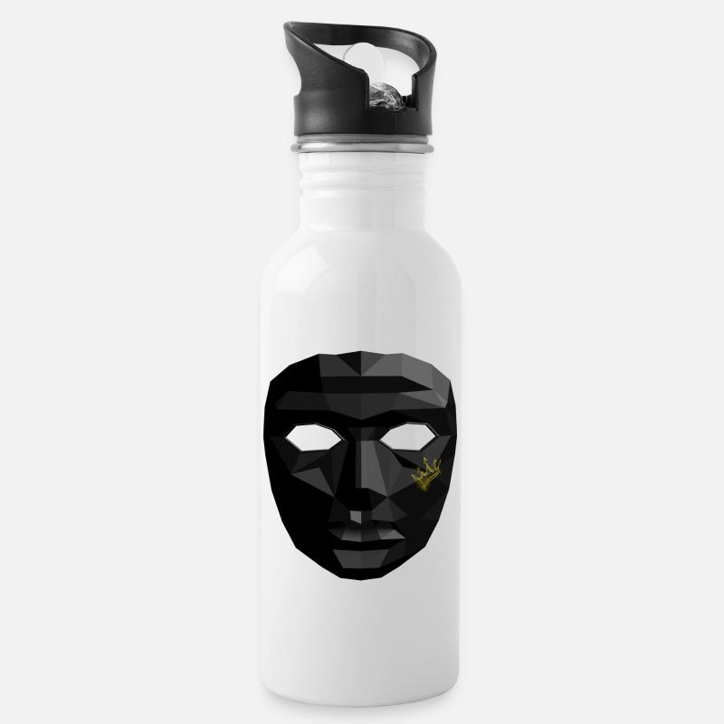 Masque géométrique - Gourde avec paille intégrée - blanc
