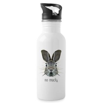 Rabbit's head as quiet as a mouse - Water bottle with straw - white - Right