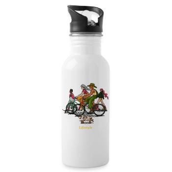 Family day Enjoy lifestyle skate - Trinkflasche mit integriertem Trinkhalm - Weiß - Rechts