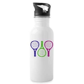Padel Sport Raquette Padel Jeu Servir Loisirs - Gourde avec paille intégrée - blanc - Droite