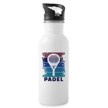 Padel Padelspiel Racket Rückschlag Sportart Spruch - Trinkflasche mit integriertem Trinkhalm - Weiß - Rechts