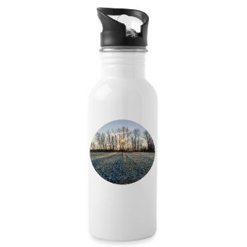 Winterliche Sonne - Trinkflasche mit integriertem Trinkhalm - Weiß - Rechts