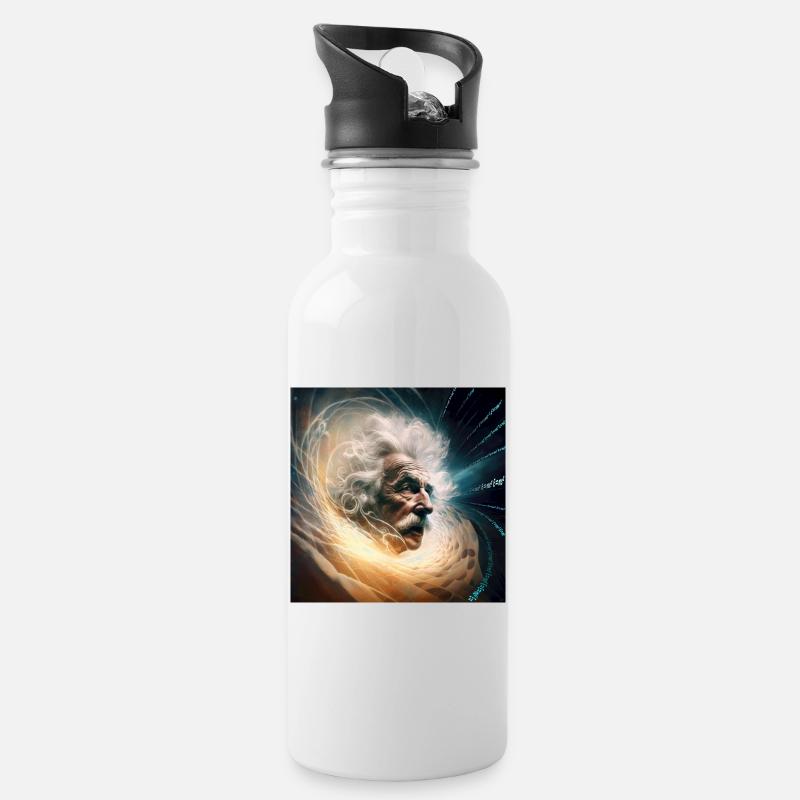 Albert MC2 - Trinkflasche mit integriertem Trinkhalm - Weiß