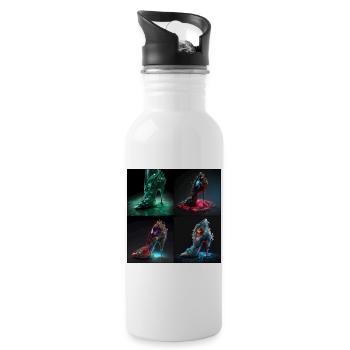 Extreme Stiletto-Absätze - Trinkflasche mit integriertem Trinkhalm - Weiß - Rechts