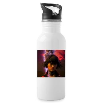 elektrik portrait 15 - Electric Storm Portrait - Water bottle with straw - white - Right