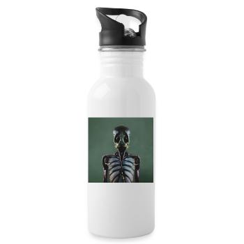 fotografisches Portrait Insekt Skelett - Trinkflasche mit integriertem Trinkhalm - Weiß - Rechts