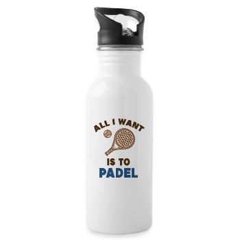 Padel Trainer Ball Racket Padelspiel Statement - Trinkflasche mit integriertem Trinkhalm - Weiß - Rechts