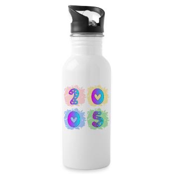 Year of birth 2005 - 21st birthday - Water bottle with straw - white - Right