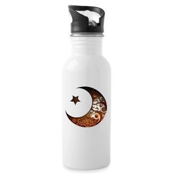 Der Halbmond des Ramadan - Trinkflasche mit integriertem Trinkhalm - Weiß - Rechts
