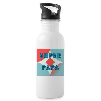 DAD. FATHER's DAY. HAPPY BIRTHDAY DAD. HAPPY BIRTHDAY - Water bottle with straw - white - Right