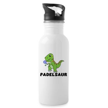 Balls Saying Player Padel Game Padel Racket - Water bottle with straw - white - Right