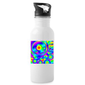 Mediterranean Sunrise - Water bottle with straw - white - Right