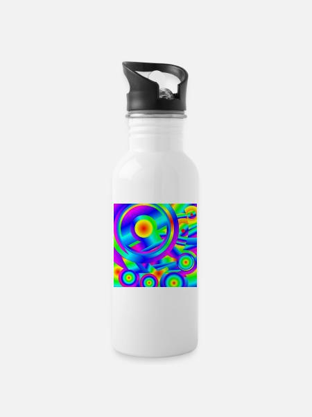 Mediterranean Sunrise - Water bottle with straw - white