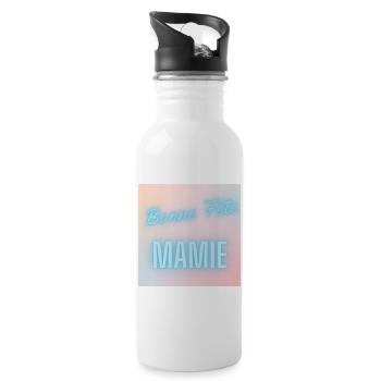 MAMIE. FÊTE DES MÈRES. BONNE FÊTE MAMIE. JE T'AIME - Gourde avec paille intégrée - blanc - Droite
