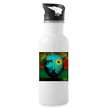 Surreal 03 - Trinkflasche mit integriertem Trinkhalm - Weiß - Rechts