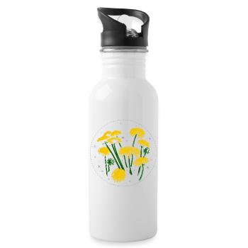 Dandelion Spring Starry Sky - Water bottle with straw - white - Right
